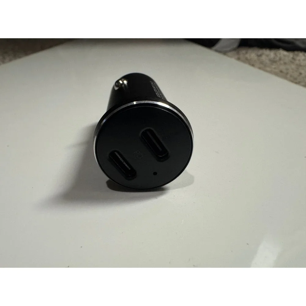Universal Dual USB-C Port Car Charger Adapter PD Power Delivery Black